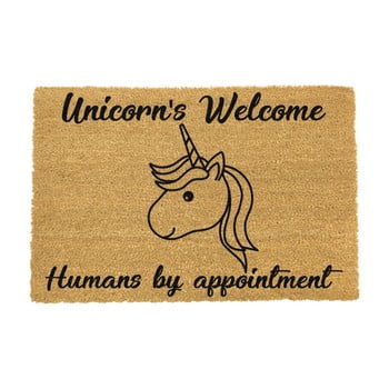 Covoraș intrare din fibre de cocos artsy doormats unicorns welcome, 40 x 60 cm