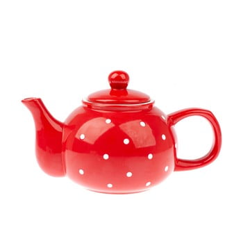 Ceainic din ceramică dakls dots, 1 l, roșu