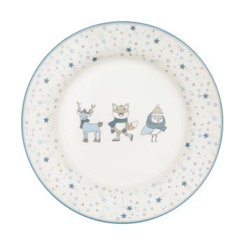 Farfurie din gresie ceramică green gate kids, alb - albastru