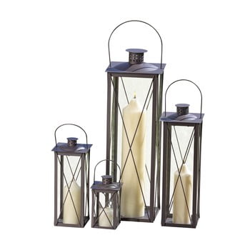 Set 4 felinare din sticlă boltze farol, negru