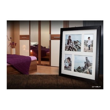 Ramă foto pentru 4 fotografii styler narvik, 39 x 39 cm, negru