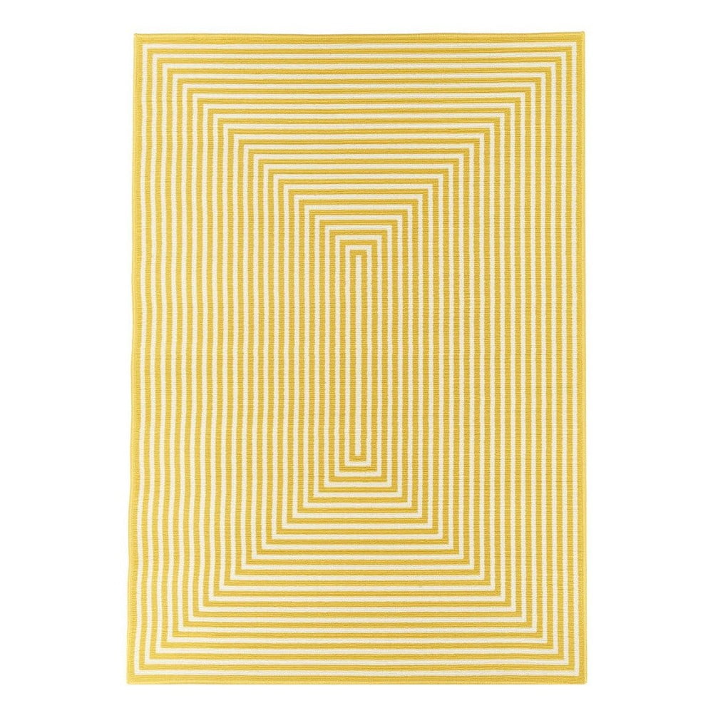 Žlutý venkovní koberec Floorita Braid, 160 x 230 cm