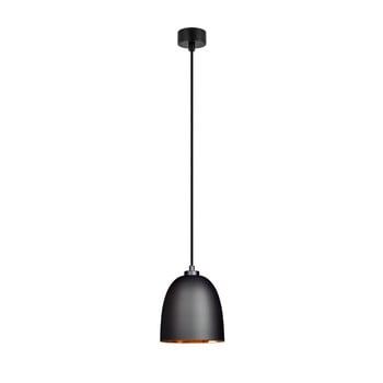 Lustră cu interiorul arămiu sotto luce awa, negru mat