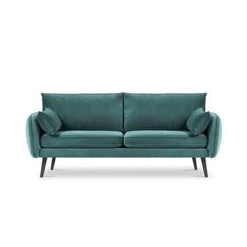 Canapea cu tapițerie din catifea kooko home lento, 198 cm, turcoaz