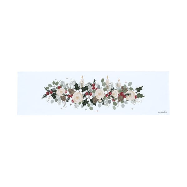 Bavlněný běhoun s vánočním motivem Butter Kings Fir Branches, 140 x 40 cm