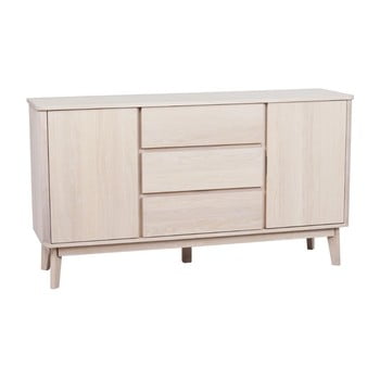 Comodă din lemn de stejar alb rowico yumi, înălțime 84 cm