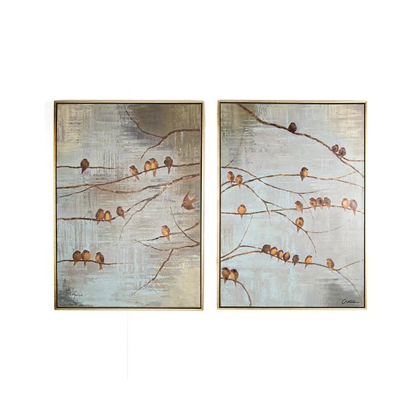 Sada 2 ručně malovaných obrazů Graham & Brown Birds