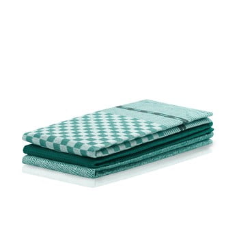 Set 3 prosoape de bucătărie din bumbac decoking louie, 50 x 70 cm, verde