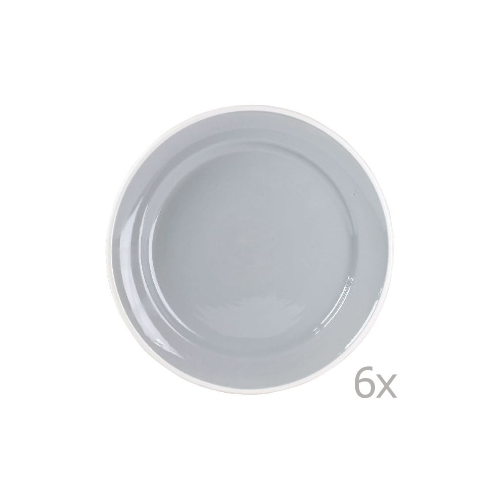 Sada 6 talířů Puck 26.5 cm, šedý