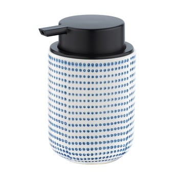 Dozator ceramică pentru săpun wenko nole, 300 ml, decor alb - albastru