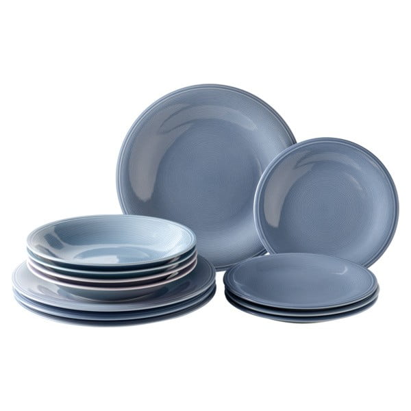 12dílná sada modrých porcelánových talířů Villeroy & Boch Like Color Loop