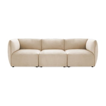 Canapea modulară cu 3 locuri vivonita velvet cube, gri - crem