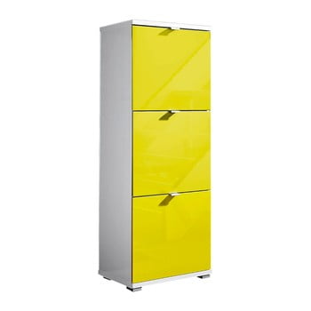 Pantofar cu sertare germania colorado, înălțime 132 cm, alb - galben