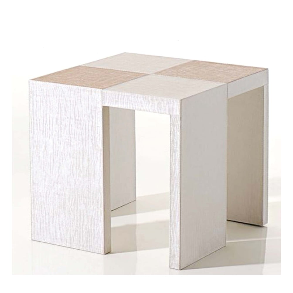 Kávový stolek Bakero White z umělé kůže, 39x55 cm