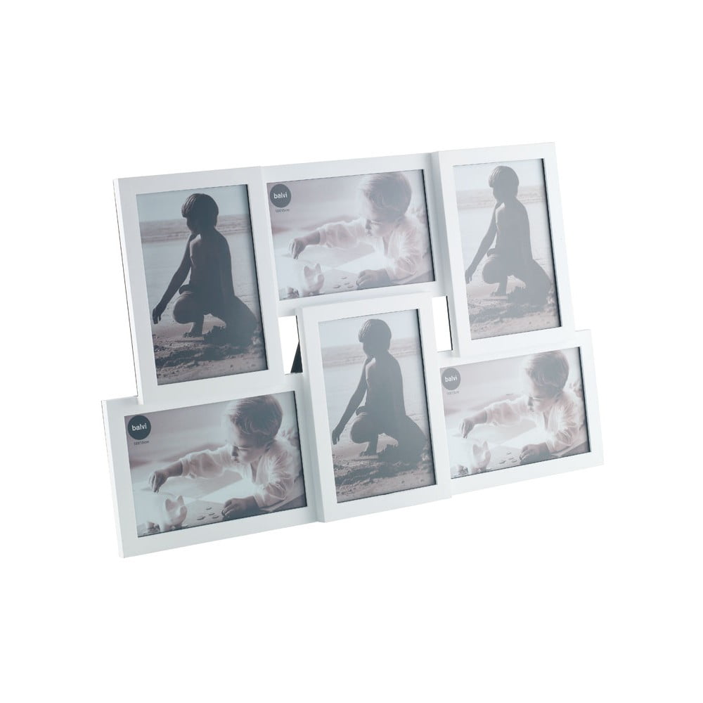 Bílý nástěnný fotorámeček na 6 fotografií Balvi Isernia