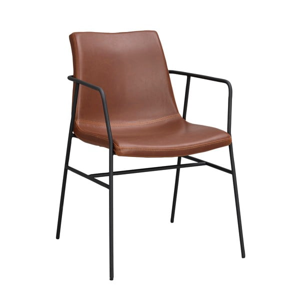 Hnědá jídelní židle s potahem z umělé kůže Rowico Huntingbay