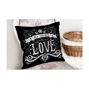 Față de pernă minimalist cushion covers black love, 45 x 45 cm