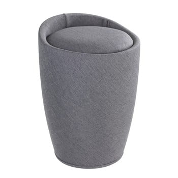 Coș de rufe și taburet, 2 în 1, wenko linen look, gri, 20 l