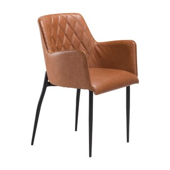 Scaun cu cotiere dan-form rombo faux, maro