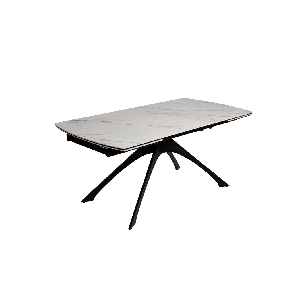 Rozkládací jídelní stůl s deskou v dekoru mramoru s přídavnou deskou 90x180 cm Rocía – Ixia