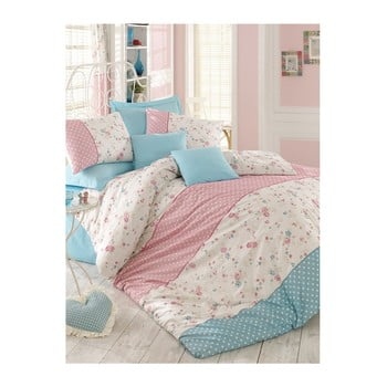 Lenjerie de pat cu cearșaf pearl home reetta, 200 x 220 cm