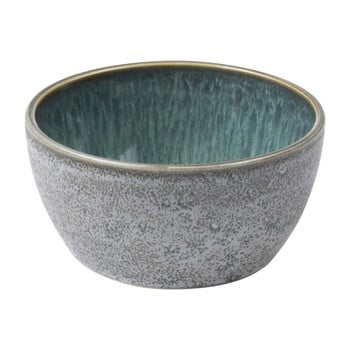 Bol din ceramică și glazură interioară verde bitz mensa, diametru 10 cm, gri