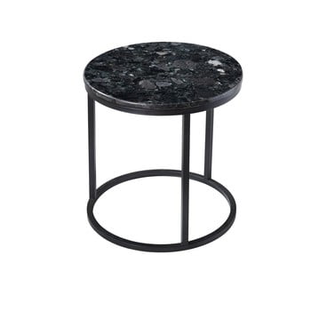 Masă cu structură neagră rge black crystal, ⌀ 50 cm, negru