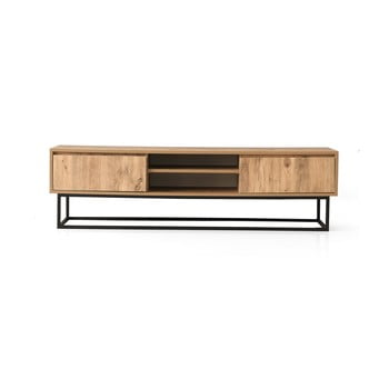 Comodă tv cu aspect de lemn de pin kalune design belinda, lungime 140 cm, natural