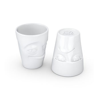 Set 2 căni din porțelan 58products grumpy & impish, alb