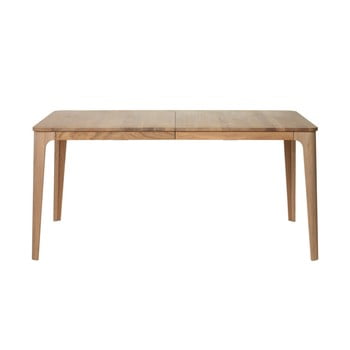 Masă extensibilă din lemn de stejar alb unique furniture amalfi, 90 x 160/210 cm