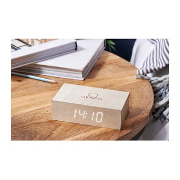 Ceas deșteptător cu led gingko flip click, bej