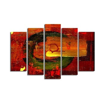Tablou din mai multe piese Red Abstract Wall Art, 105 x 70 cm
