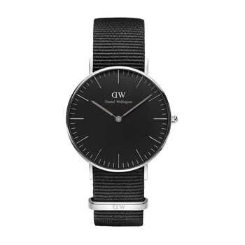 Ceas unisex daniel wellington conrwall, ⌀ 36 mm, negru-argintiu