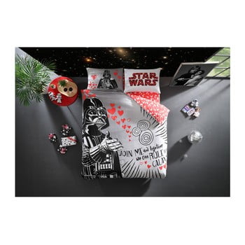Lenjerie de pat cu cearşaf din bumbac lovely darth licensed, 200 x 220 cm