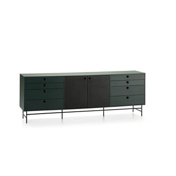 Comodă teulat punto, lungime 212 cm, negru-verde