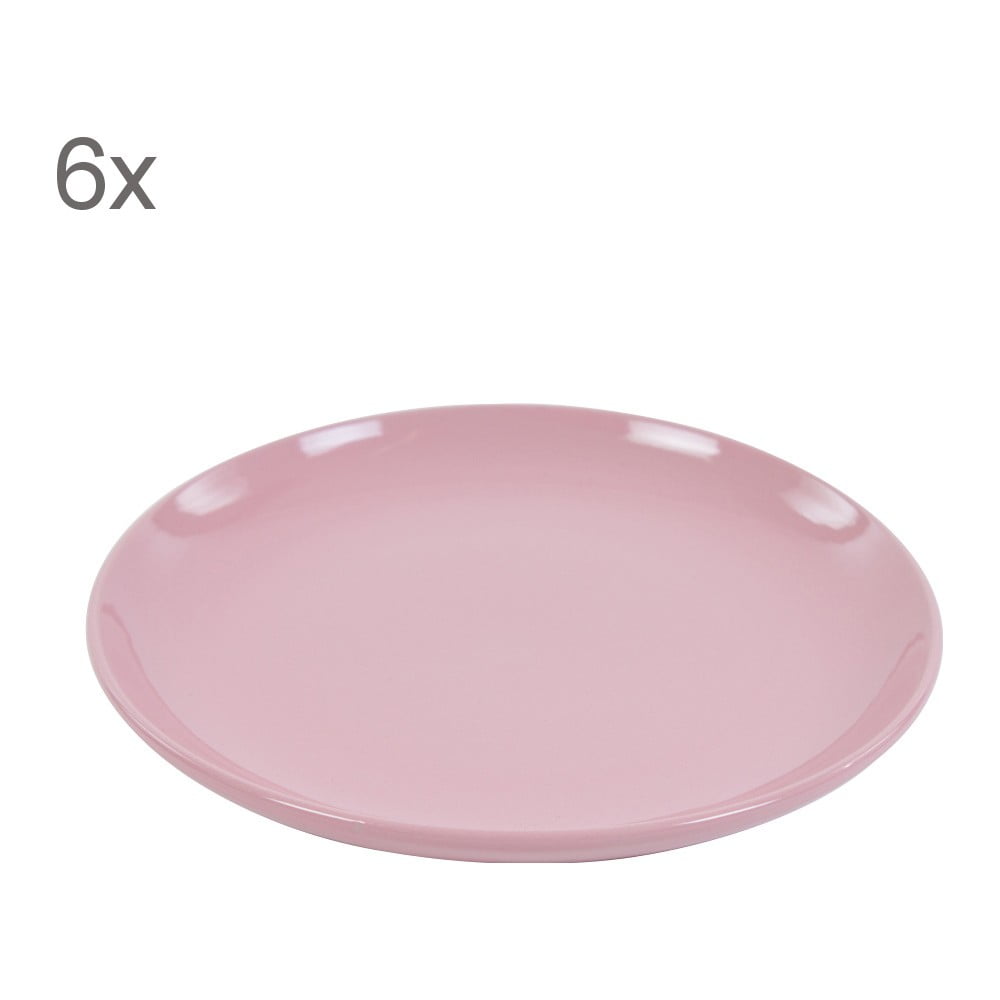 Sada 6 dezertních talířů Kaleidos 21 cm, růžová