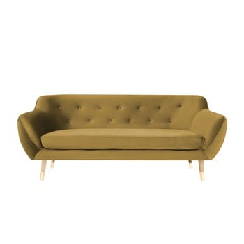 Canapea cu 3 locuri Mazzini Sofas Amelie, auriu
