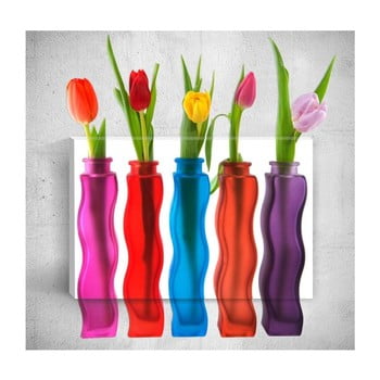 Tablou de perete 3d mosticx bottles with flowers, 40 x 60 cm