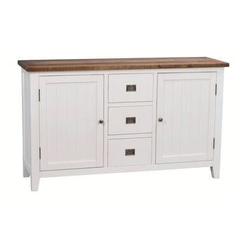 Comodă din lemn rowico nottingham, lungime 153 cm, alb