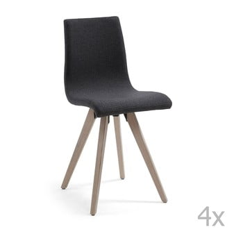 Set 4 scaune la forma una, negru