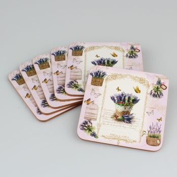 Set 6 suporturi din plută pentru cană dakls violet