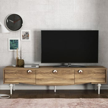 Comodă tv în decor de lemn de nuc kumsal