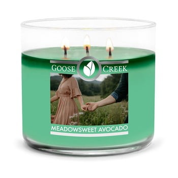 Lumânare parfumată în recipient de sticlă Goose Creek Meadowsweet Avocado, 35 ore de ardere