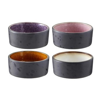 Set 4 boluri de servire din ceramică bitz mensa, negru