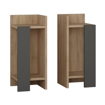 Set 2 noptiere în decor de lemn de stejar dřeva elos