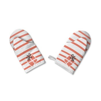Set de 2 mănuși de bumbac de crăciun retro kings kings santa