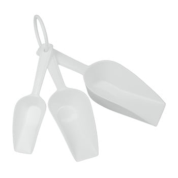 Set 3 măsurători din plastic în formă de lopată metaltex scoops, alb