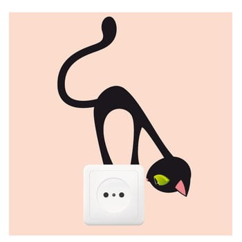 Autocolant curious cat