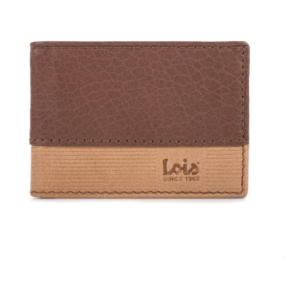 Kožená peněženka Lois Double Brown, 11x7,5 cm