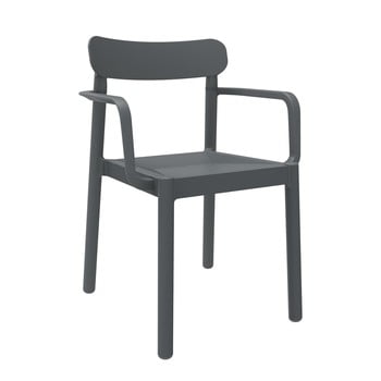 Set 4 scaune de grădină cu cotierei resol elba, gri închis